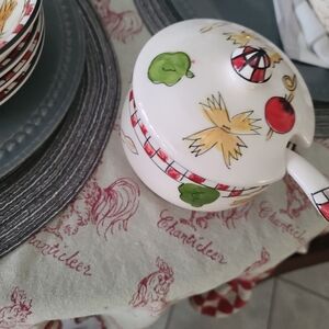 Tabletops pasta bowls with cheese bowl and dipping bowls